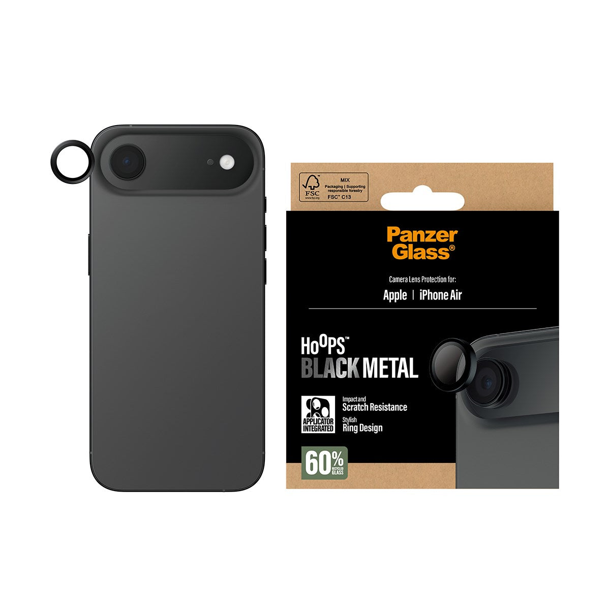 PanzerGlass® Hoops® Black Camera Lens Protector iPhone Air